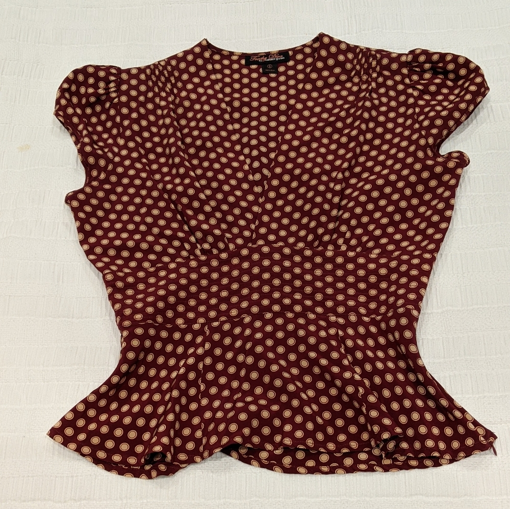 Wine Dots Silk Ashley Top